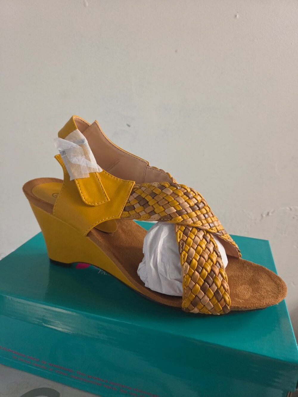 LenaLuisa ANGIE-97 Braided Footbed Wedge Sandals, Sz 8.5